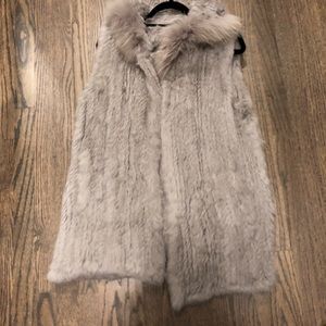 Rabbit fur vest grey - fits Med/large